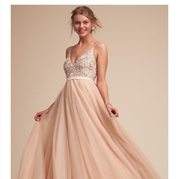 BHLDN Benson Gown, Rose/blush/cream Bridal Gown - Picture 4 of 13